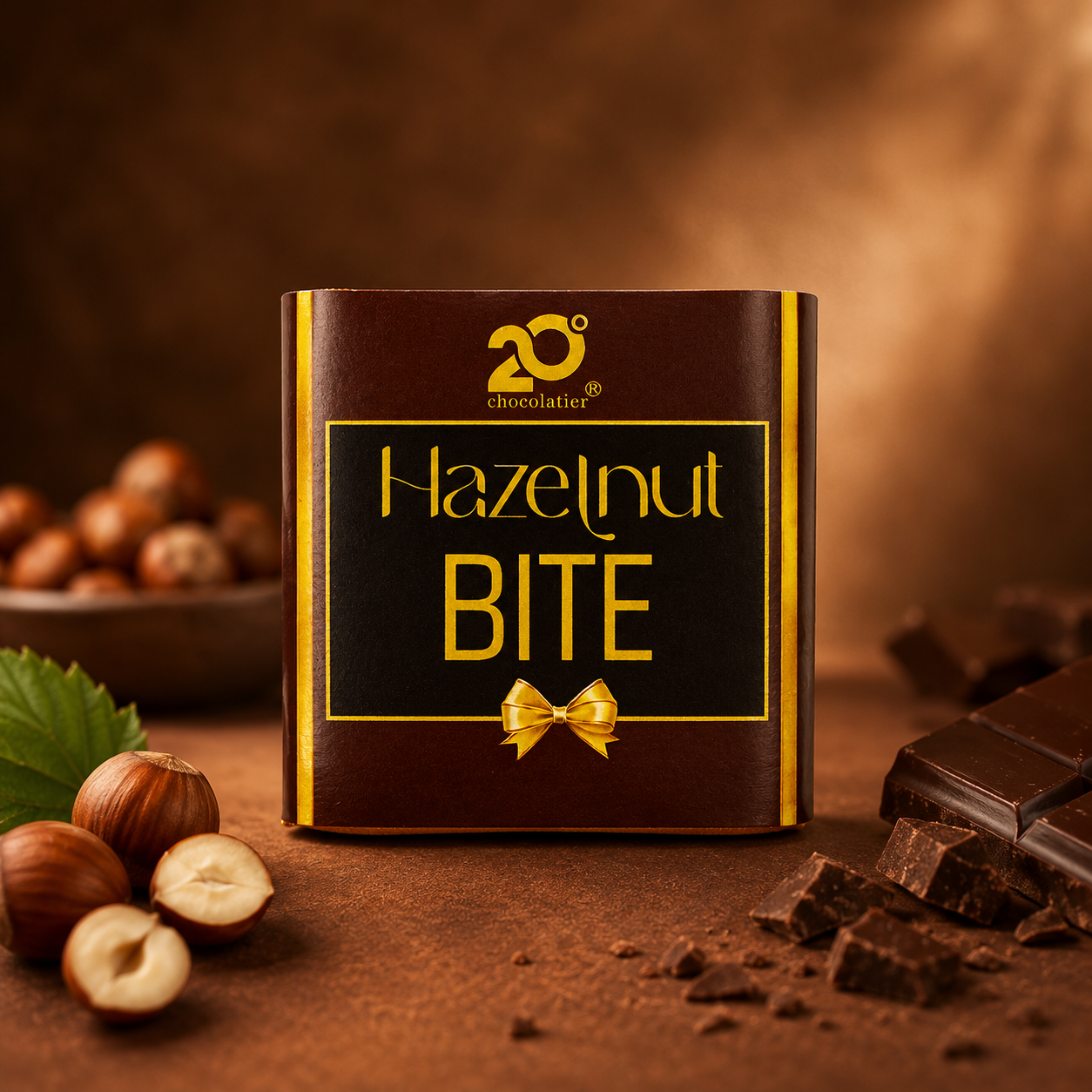 Box of 10 Chocolates/Center filled/Hazelnut