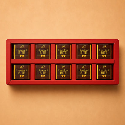 Box of 10 Chocolates/Center filled/Hazelnut